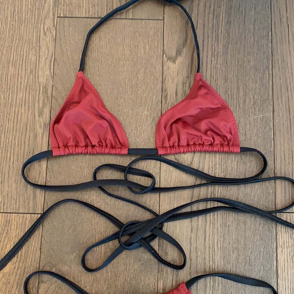 Women’s Solid And Striped Bikini Set - image 2
